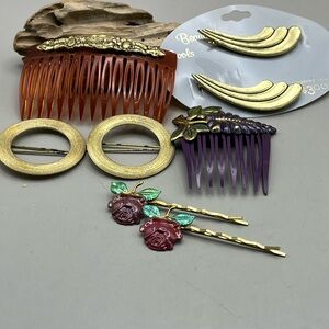 Elegant Vintage Accessory Set - Gold, Purple, Red -Retro Collectible